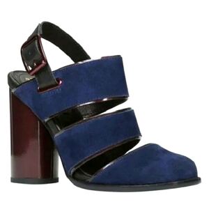 ALDO Rise Ostwald Helgason Blue Suede Shoes Heels, Size 6.5